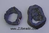 NGP6846 35*45mm - 40*50mm freeform plated druzy agate pendants