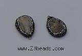 NGP6854 18*25mm - 20*25mm flat teardrop druzy agate pendants