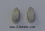 NGP6895 10*22mm - 12*25mm freeform plated druzy quartz pendants