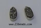 NGP6896 10*22mm - 12*25mm freeform plated druzy quartz pendants