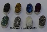 NGP6904 10*22mm - 12*25mm freeform plated druzy quartz pendants