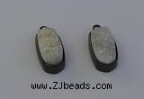 NGP6917 10*22mm - 12*25mm freeform plated druzy quartz pendants