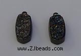 NGP6921 10*22mm - 12*25mm freeform plated druzy quartz pendants