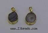 NGP6941 15*20mm oval druzy agate pendants wholesale