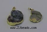 NGP6943 18*25mm - 25*30mm freeform druzy agate pendants wholesale