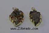 NGP6945 22*35mm - 30*45mm leaf druzy agate pendants wholesale