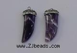 NGP6975 12*40mm - 15*45mm horn amethyst pendants wholesale