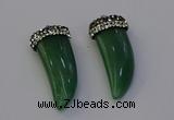 NGP6979 12*40mm - 15*45mm horn green aventurine pendants wholesale