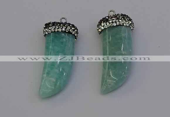 NGP6980 12*40mm - 15*45mm horn amazonite pendants wholesale