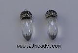 NGP7055 12*30mm - 15*35mm faceted bullet white crystal pendants