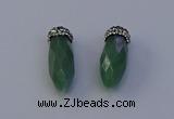 NGP7064 12*30mm - 15*35mm faceted bullet green aventurine pendants