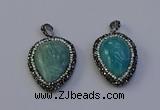 NGP7100 25*30mm - 28*35mm flat teardrop amazonite pendants