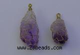 NGP7147 20*40mm - 30*45mm faceted nuggets amethyst pendants