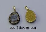 NGP7151 20*25mm freeform druzy agate pendants wholesale