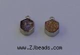 NGP7156 12*15mm plated druzy agate pendants wholesale