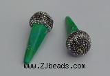 NGP7174 20*50mm faceted cone white howlite turquoise pendants