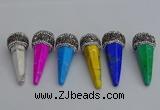 NGP7176 20*50mm faceted cone white howlite turquoise pendants