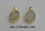 NGP7195 15*20mm oval druzy quartz pendants wholesale