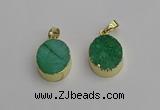 NGP7200 15*20mm oval druzy quartz pendants wholesale