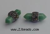 NGP7212 15*40mm sticks green aventurine pendants wholesale