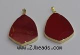 NGP7248 38*50mm flat teardrop mookaite gemstone pendants