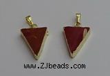 NGP7250 18*25mm triangle mookaite gemstone pendants