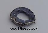 NGP7285 25*35mm - 35*40mm freeform plated druzy agate pendants