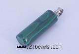 NGP731 8*24mm column natural malachite with 18KGP gemstone pendant