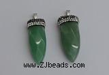 NGP7320 15*40mm - 16*45mm arrowhead green aventurine pendants