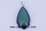 NGP733 17*34mm teardrop natural malachite & black agate with 18KGP pendant