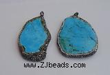 NGP7362 40*60mm - 55*75mm freeform turquoise pendants