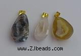 NGP7430 15*25mm - 20*30mm freeform druzy agate pendants