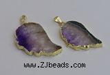 NGP7435 25*45mm - 30*50mm freeform druzy amethyst pendants