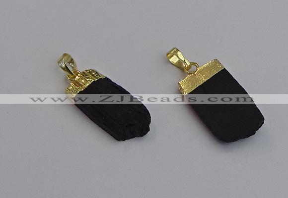 NGP7437 12*30mm - 15*35mm freeform black obsidian pendants