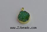 NGP7461 20mm coin plated druzy agate gemstone pendants