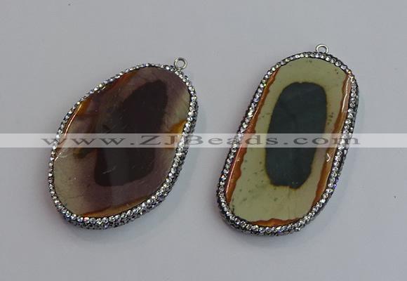 NGP7471 30*50mm - 35*55mm freeform imperial jasper beads