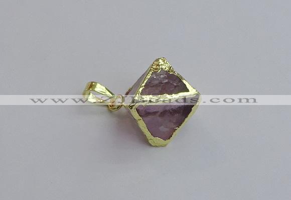 NGP7554 20*22mm amethyst gemstone pendants wholesale