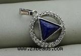 NGP7597 13mm coin lapis lazuli gemstone pendants wholesale