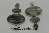 NGP8008 50*82mm - 52*86mm cloudy quartz pendant set jewelry