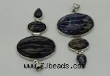 NGP8030 50*82mm - 52*86mm sodalite gemstone pendant set jewelry