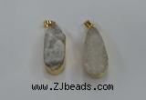 NGP8500 15*33mm - 17*40mm flat teardrop druzy agate pendants