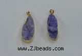 NGP8502 15*33mm - 17*40mm flat teardrop druzy agate pendants