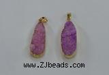 NGP8503 15*33mm - 17*40mm flat teardrop druzy agate pendants