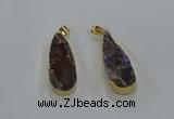 NGP8508 15*33mm - 17*40mm flat teardrop druzy agate pendants