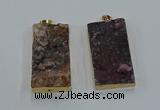 NGP8529 25*50mm - 27*53mm rectangle druzy agate pendants