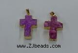 NGP8535 22*30mm - 25*35mm cross druzy agate pendants wholesale