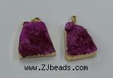 NGP8546 25*33mm - 30*35mm trapezoid druzy agate pendants