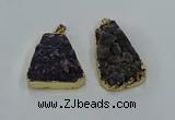 NGP8550 25*33mm - 30*35mm trapezoid druzy agate pendants