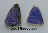 NGP8565 28*45mm - 35*50mm freeform druzy agate pendants wholesale