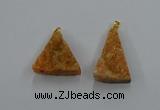 NGP8575 18*25mm - 25*40mm triangle druzy agate pendants wholesale